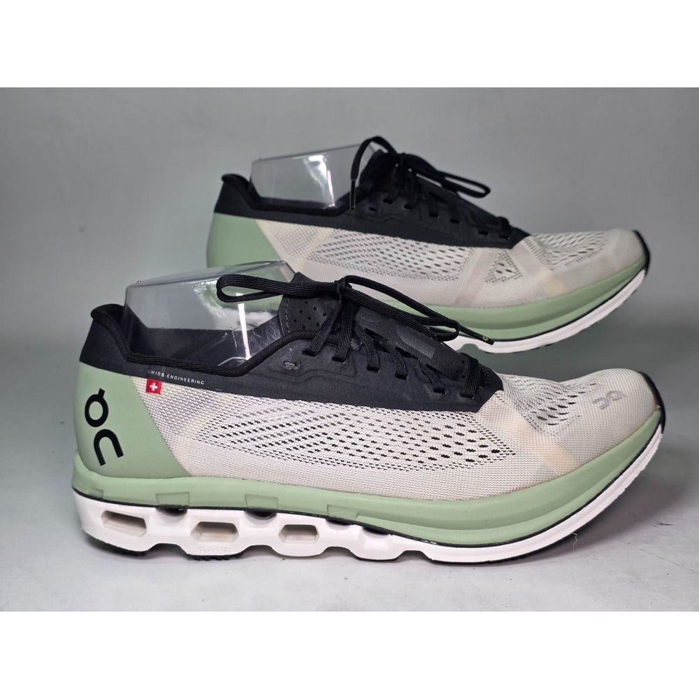 On Cloud Cloudboom Women's Running Sneakers Size‎ 8.5 White Green Black Shoes